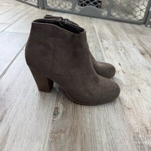 Old Navy Brown Ankle Booties with Suede Finish